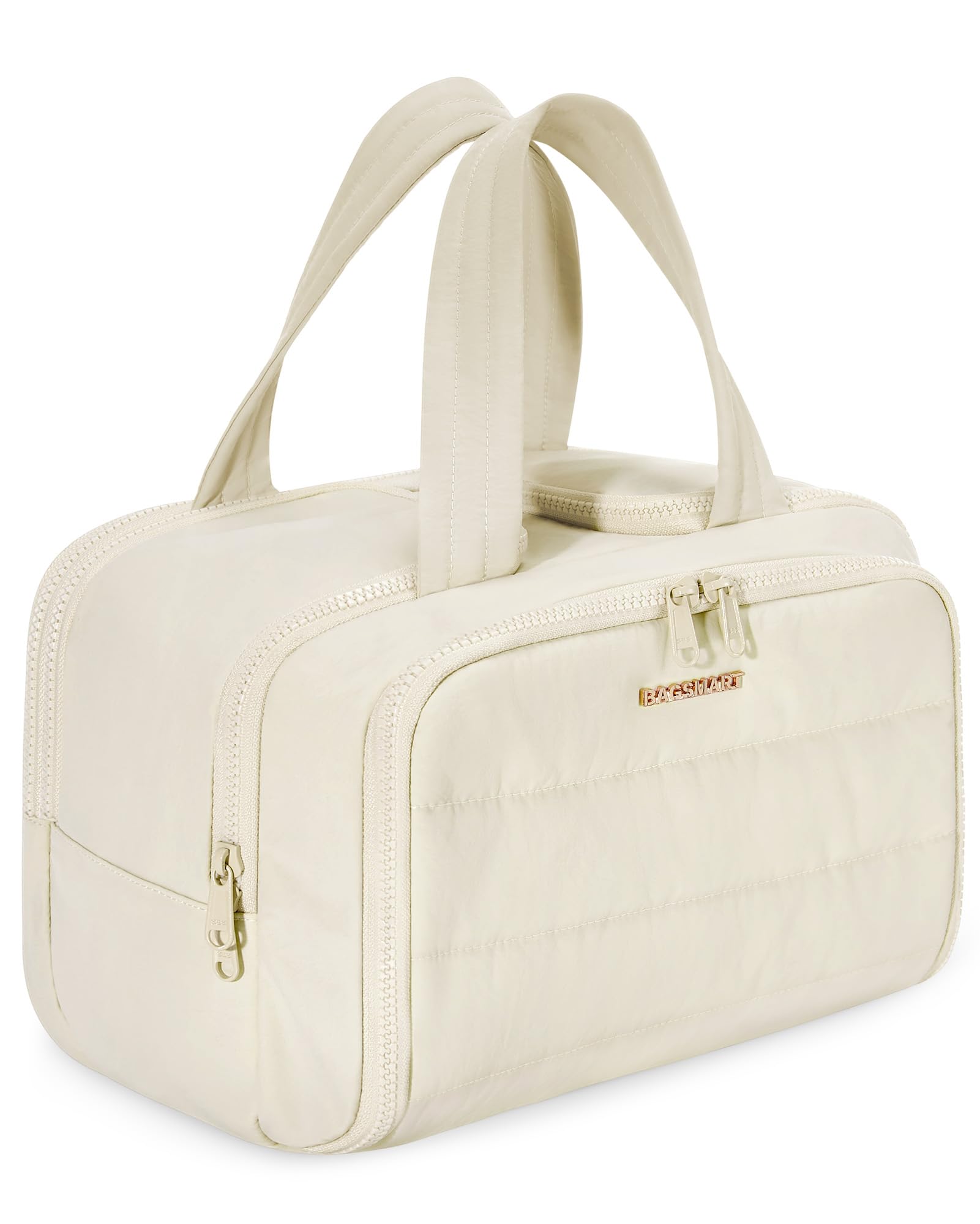 Neceser Bagsmart Travel Puffy Beige Para Mujer De 30 X 18 X 22 Cm - Venta Internacional.