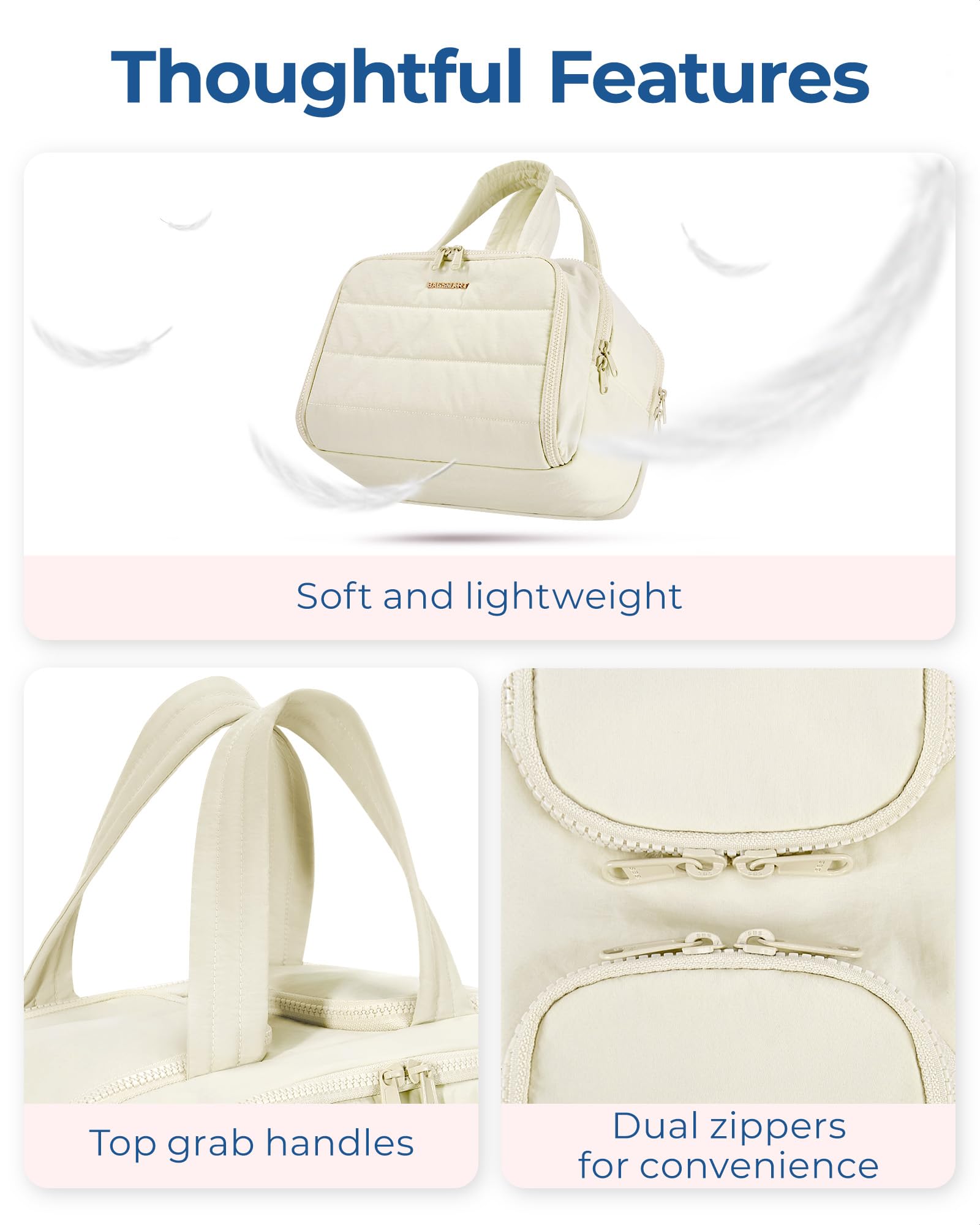 Foto 4 pulgar | Neceser Bagsmart Travel Puffy Beige Para Mujer De 30 X 18 X 22 Cm - Venta Internacional.