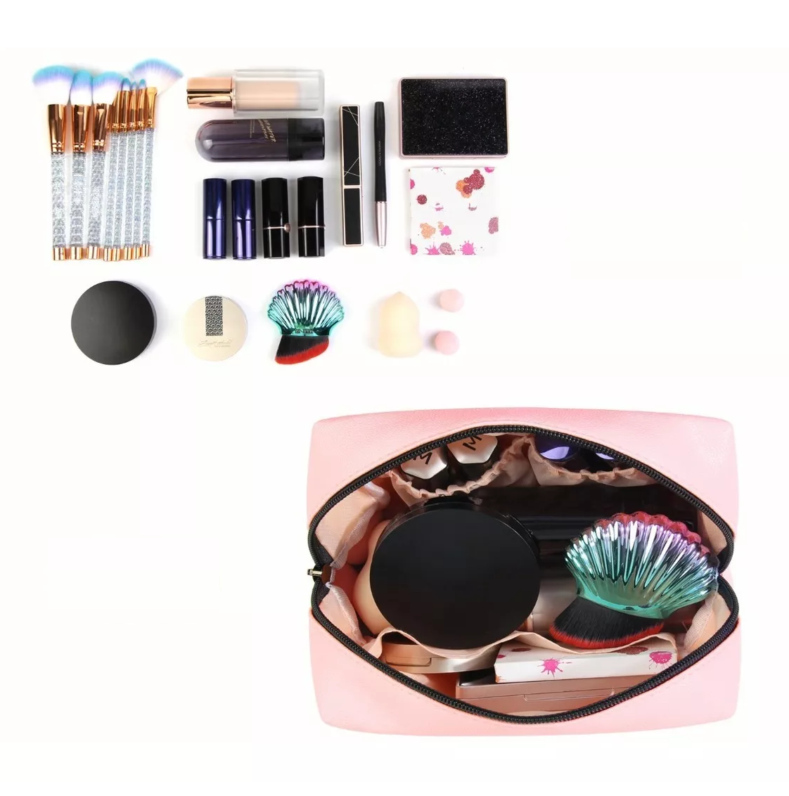 Foto 4 | Cosmetiquera De Viaje Portátil Para Dama, Color Rosa