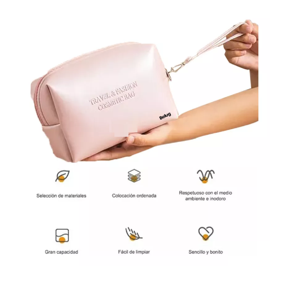 Foto 4 pulgar | Estuches De Maquillaje Bolsa Cosmetiquera Belug Set 3 Neceser Rosa