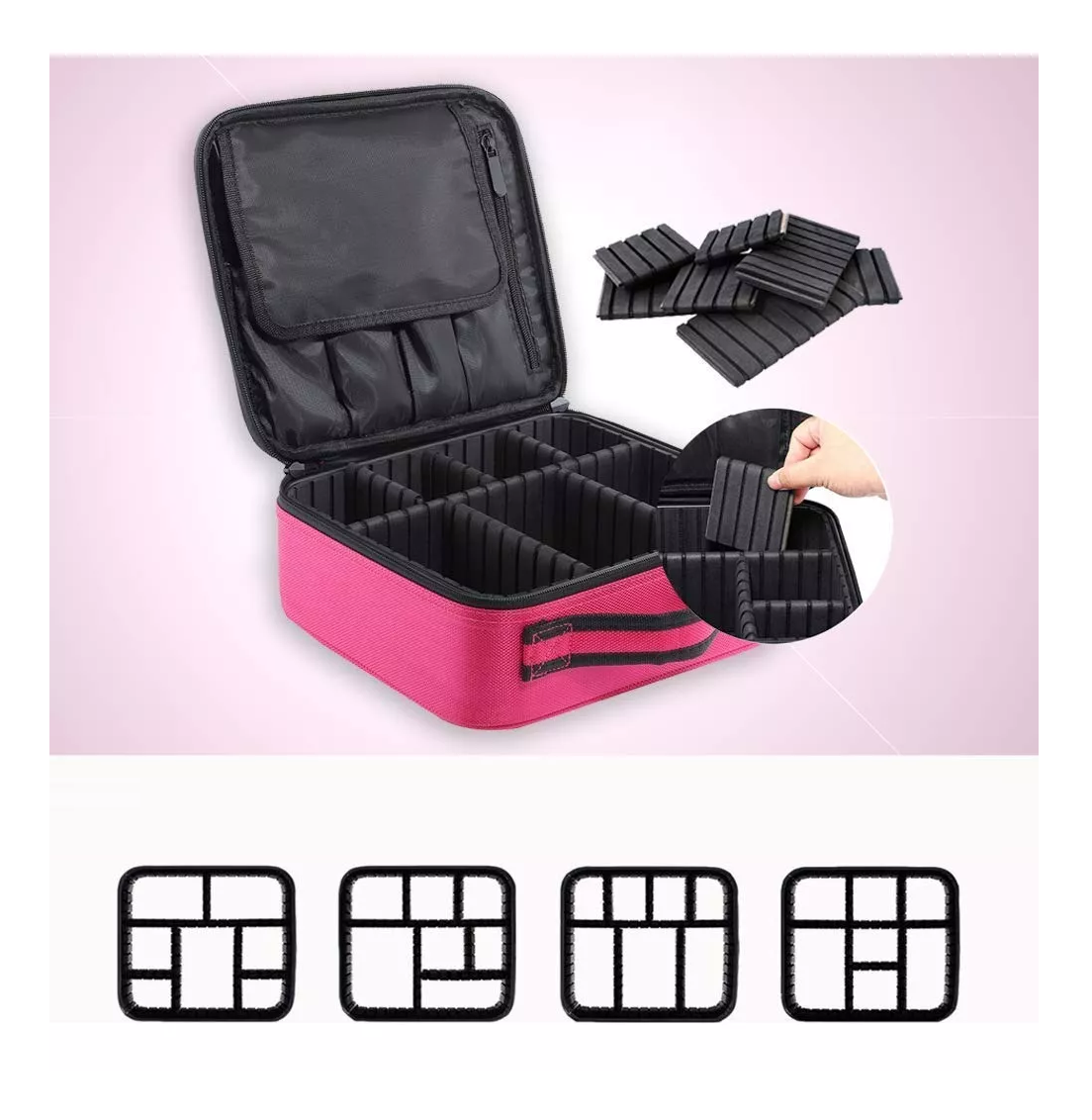 Foto 4 | Estuche Organizador De Maquillaje De Viaje Para Cosméticos, Rosa Chicle
