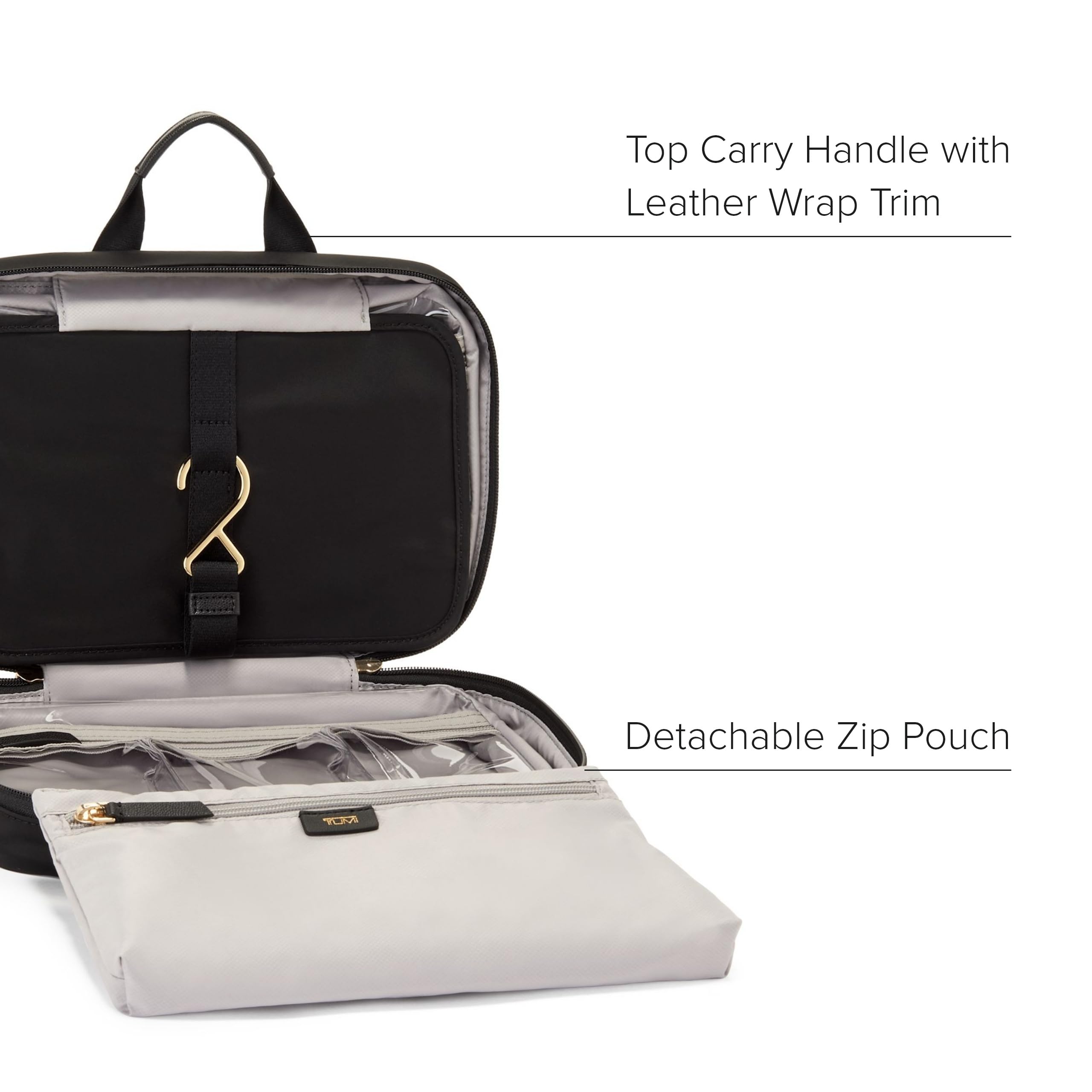 Foto 4 | Bolsa De Cosméticos Tumi Voyageur Madeline Para Mujer Negra Con Oro Hw - Venta Internacional.