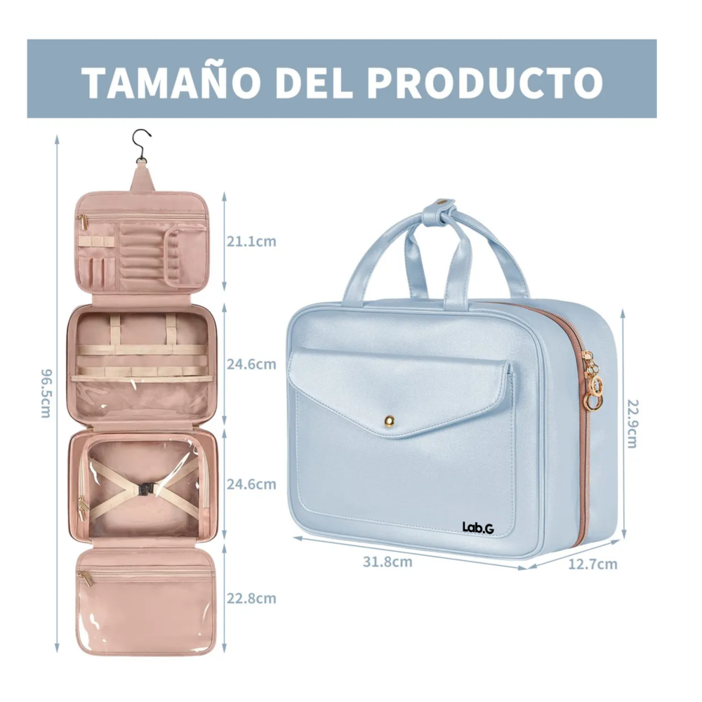 Foto 4 pulgar | Neceser Cosmetiquera Profesional Caja De Viaje Mujer 4 En 1 Lab.g, Azul Cielo
