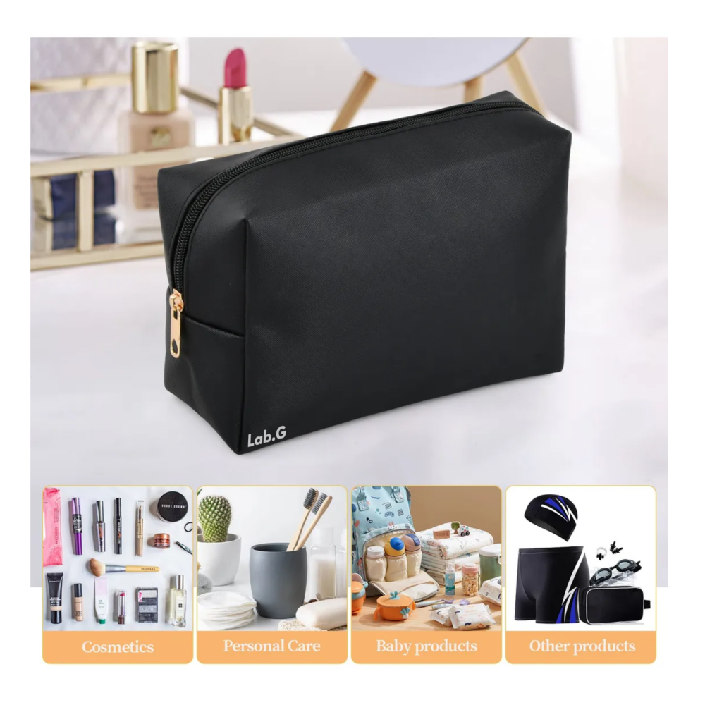 Foto 6 pulgar | Bolsas De Cosméticos De Viaje Portátil Con Cremallera  Lab.g, Negro