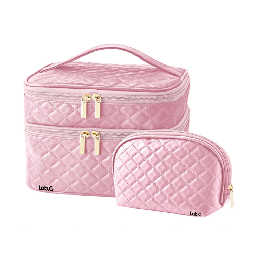 Foto 1 | Estuches De Maquillaje Lab.g  Bolsa Cosmetiquera Set 2 Neceser Rosa