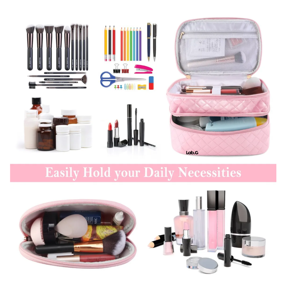 Foto 4 pulgar | Estuches De Maquillaje Lab.g  Bolsa Cosmetiquera Set 2 Neceser Rosa