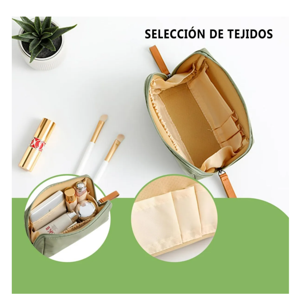 Foto 5 pulgar | Bolsa De Maquillaje De Viaje Para Mujer Con Compartimentos Lab.g,  Verde Olivo