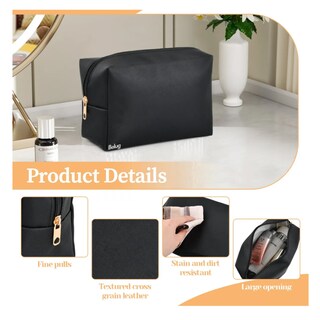 Foto 4 | Bolsas De Cosméticos De Viaje Portátil Con Cremallera Belug, Negro