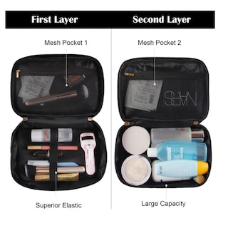 Foto 2 | Estuches De Maquillaje Belug Bolsa Cosmetiquera Set 2 Neceser Negro