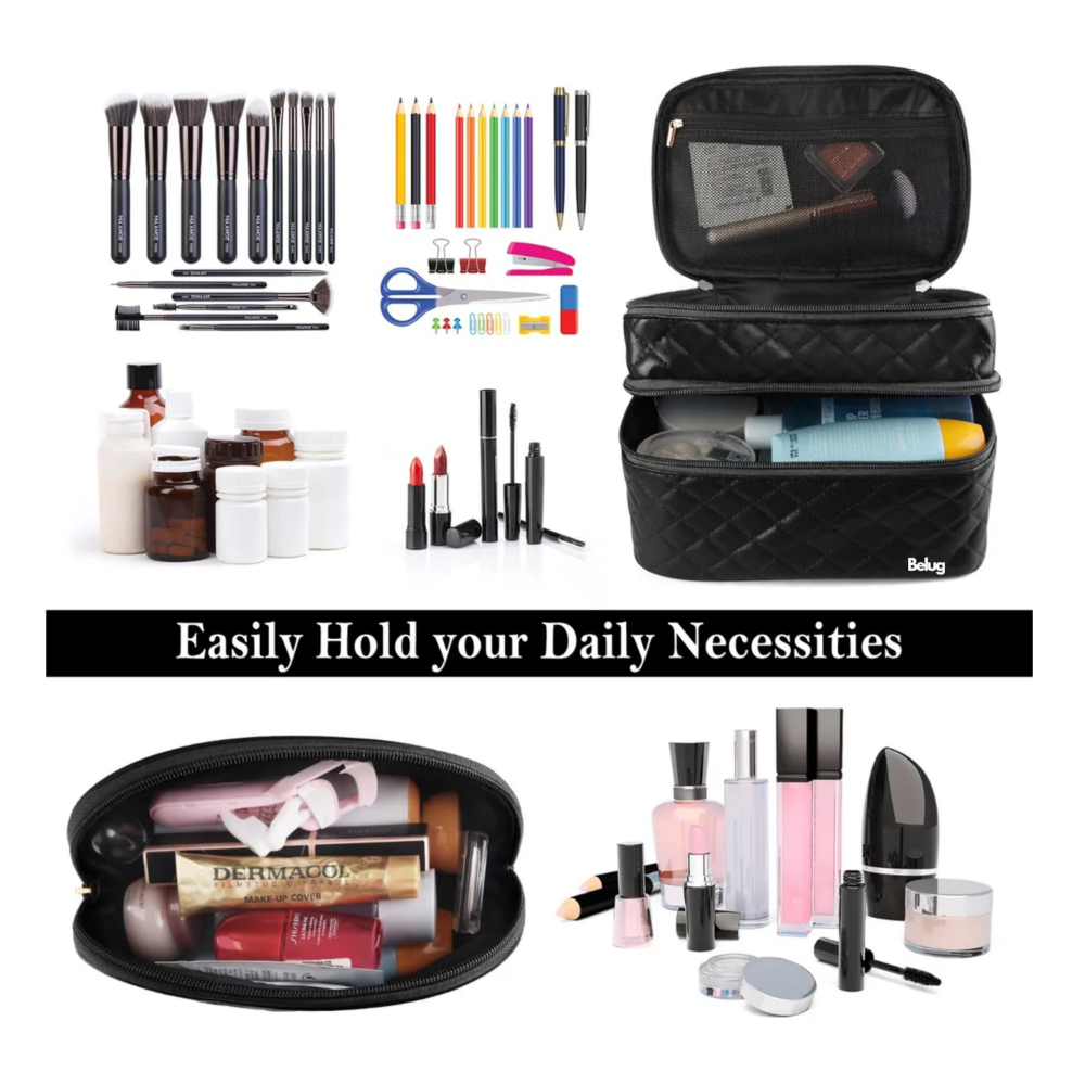 Foto 5 pulgar | Estuches De Maquillaje  Belug Bolsa Cosmetiquera Set 2 Neceser Negro