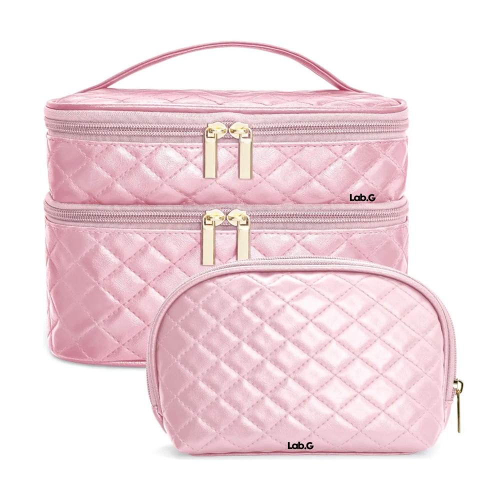 Estuches De Maquillaje Bolsa Cosmetiquera Set 2 Belug, Rosa $589