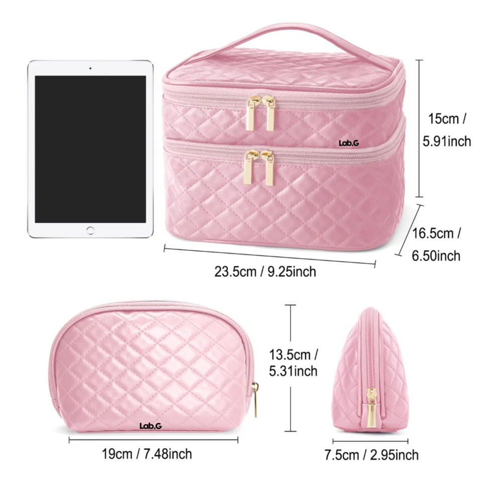 Foto 3 pulgar | Estuches De Maquillaje Bolsa Cosmetiquera Set 2 Belug, Rosa