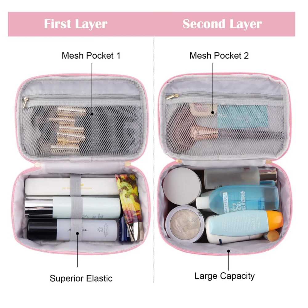 Foto 5 pulgar | Estuches De Maquillaje Bolsa Cosmetiquera Set 2 Belug, Rosa