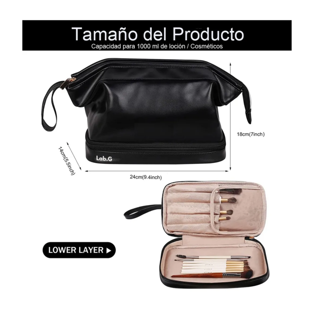 Foto 2 | Neceser Cosmetiquera Profesional Maquilla Impermeable  Lab.g, Negro