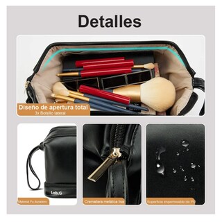 Foto 3 | Neceser Cosmetiquera Profesional Maquilla Impermeable Lab.g, Negro