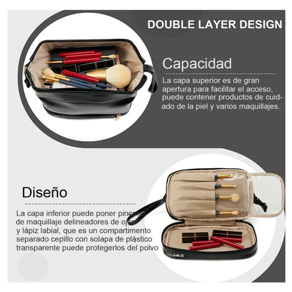 Foto 4 | Neceser Cosmetiquera Profesional Maquilla Impermeable  Lab.g, Negro