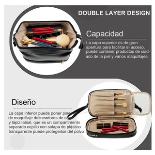 Foto 4 | Neceser Cosmetiquera Profesional Maquilla Impermeable Lab.g, Negro