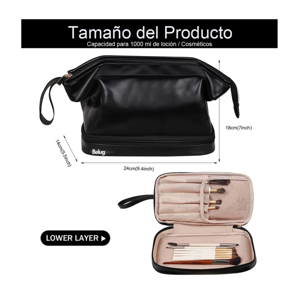 Foto 3 pulgar | Neceser Cosmetiquera Profesional Maquilla Impermeable  Belug, Negro