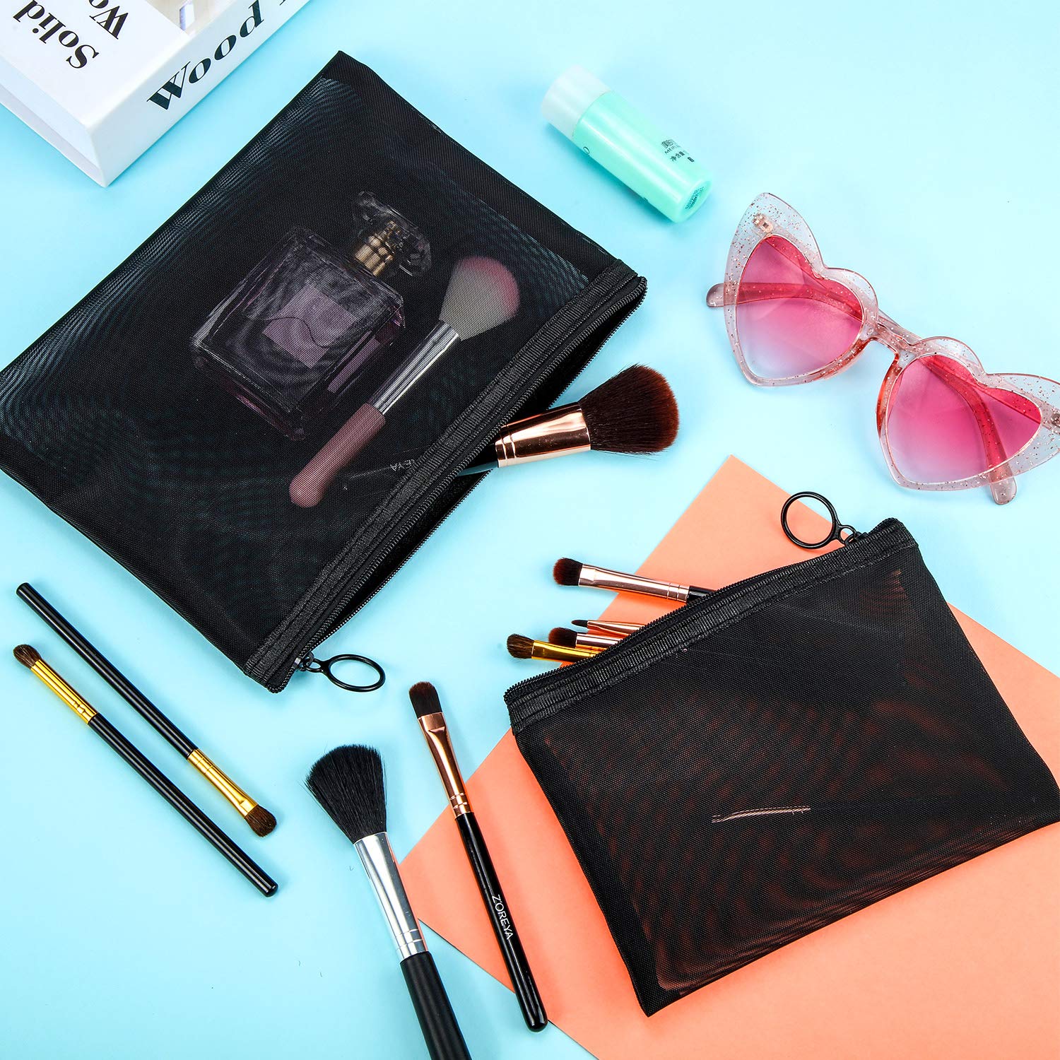 Foto 4 | Bolsas De Maquillaje De Malla Boao, 6 Piezas, Organizadoras De Viajes, Negras - Venta Internacional.