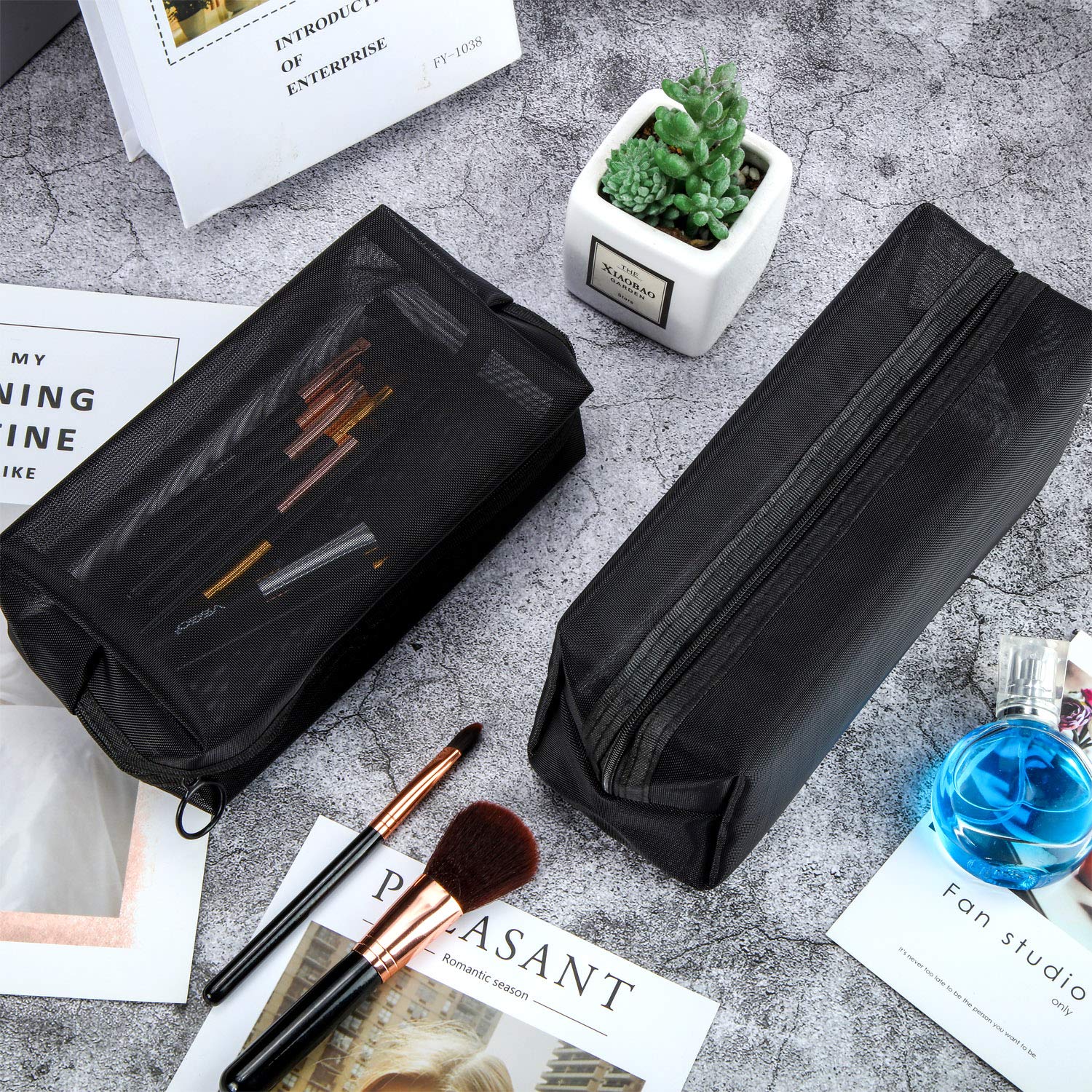 Foto 6 pulgar | Bolsas De Maquillaje De Malla Boao, 6 Piezas, Organizadoras De Viajes, Negras - Venta Internacional.