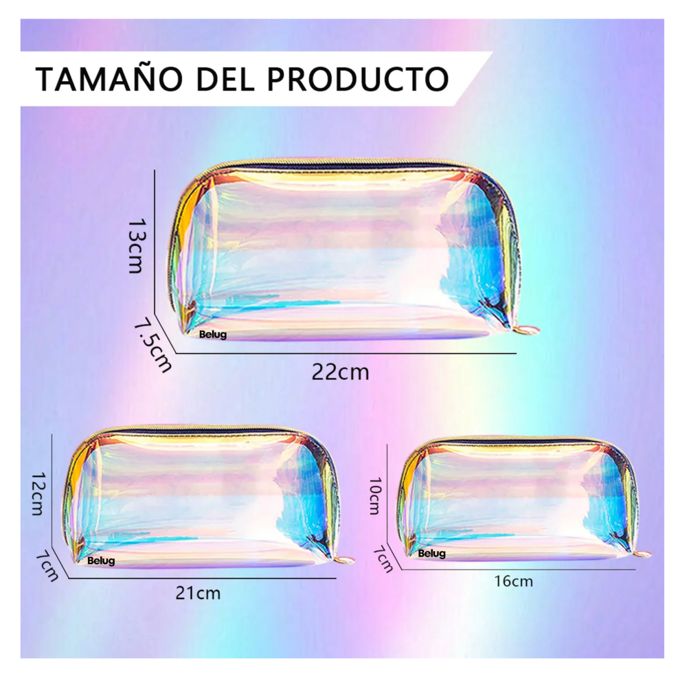 Foto 5 | Neceser Cosmetiquera Bolsa 3pcs Kit De Viaje Portátil Mujer Belug, Tornazol