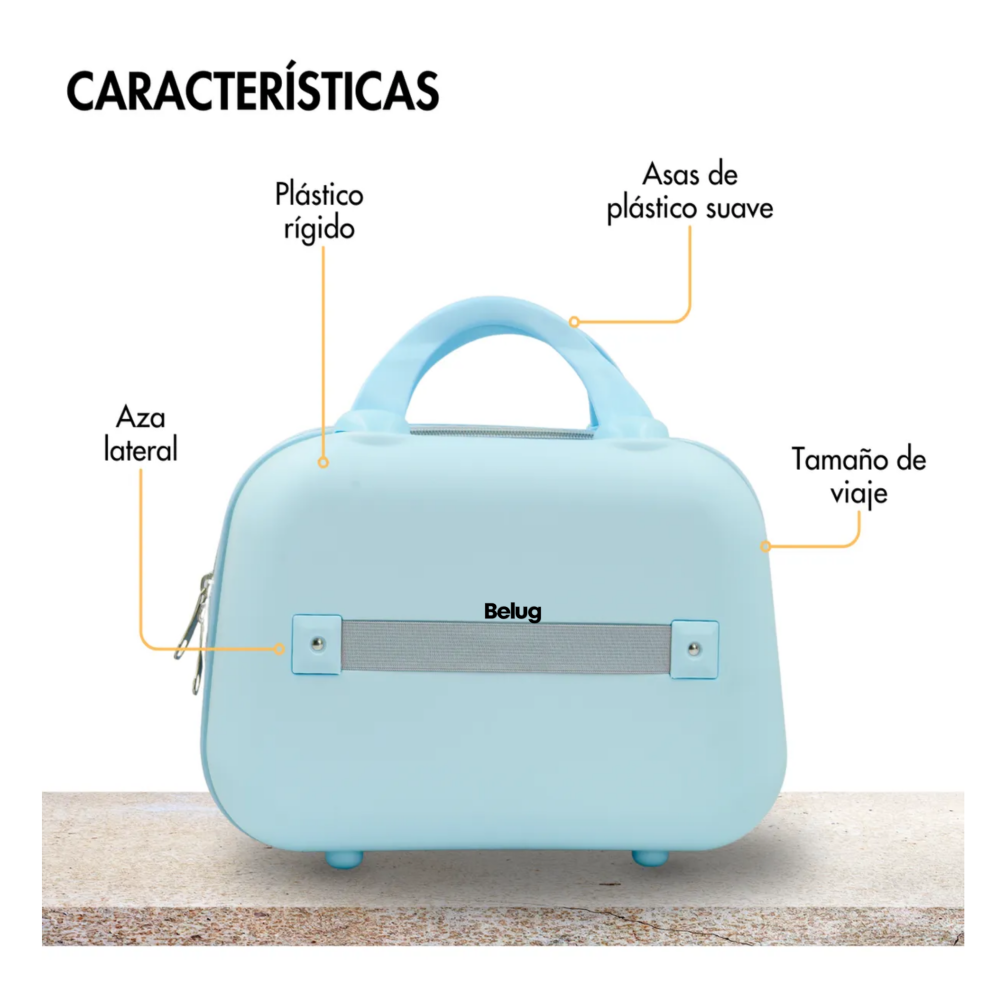 Foto 4 pulgar | Cosmetiquera Maletín Neceser Chico Belleza Profesional Belug,  Azul Cielo