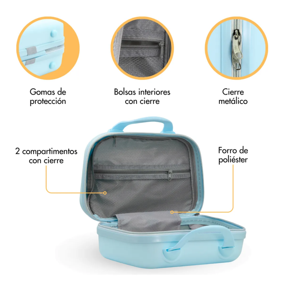 Foto 5 pulgar | Cosmetiquera Maletín Neceser Chico Belleza Profesional Belug,  Azul Cielo