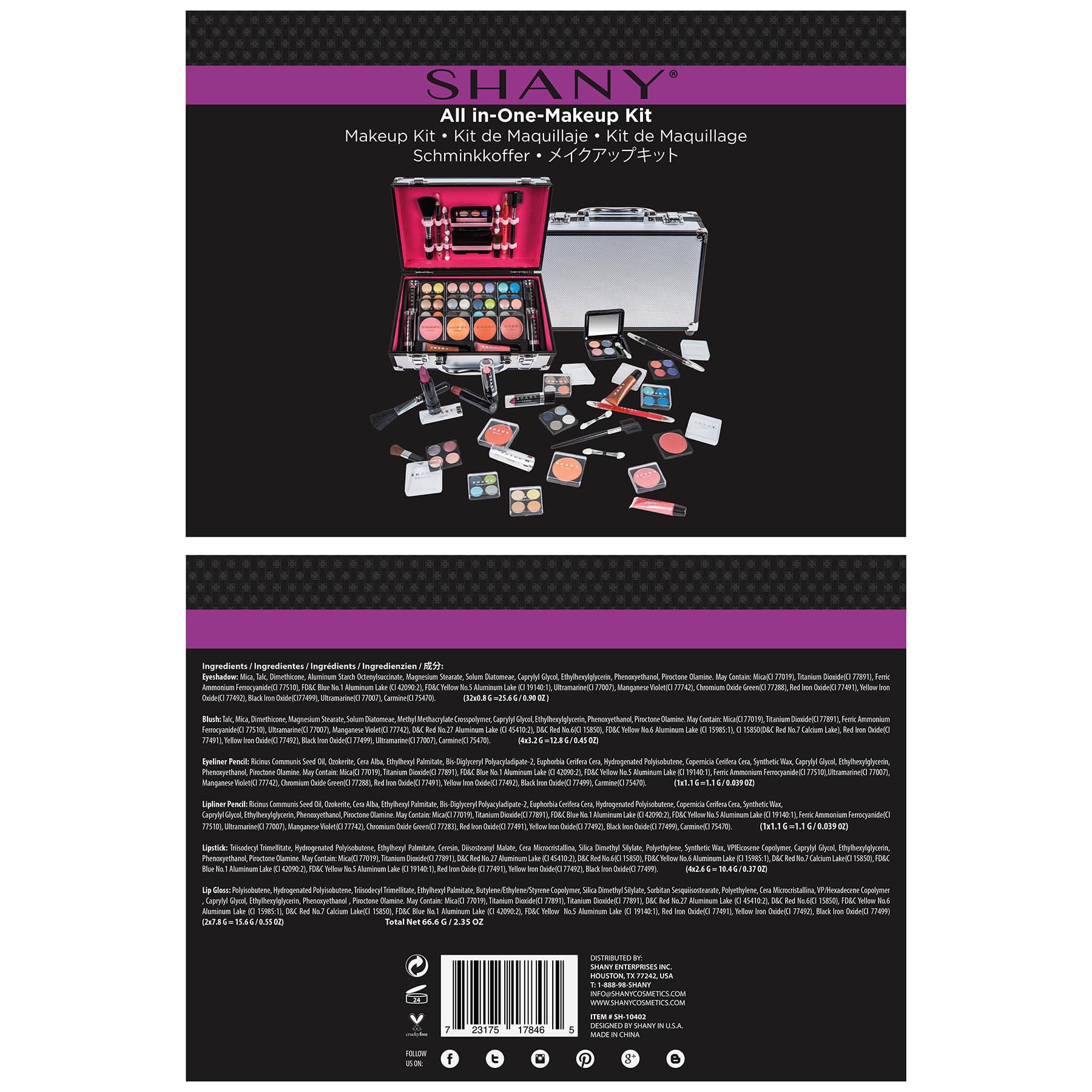 Foto 4 pulgar | Estuche De Maquillaje Shany Carry All Con Set De Maquillaje Profesional Plateado - Venta Internacional.