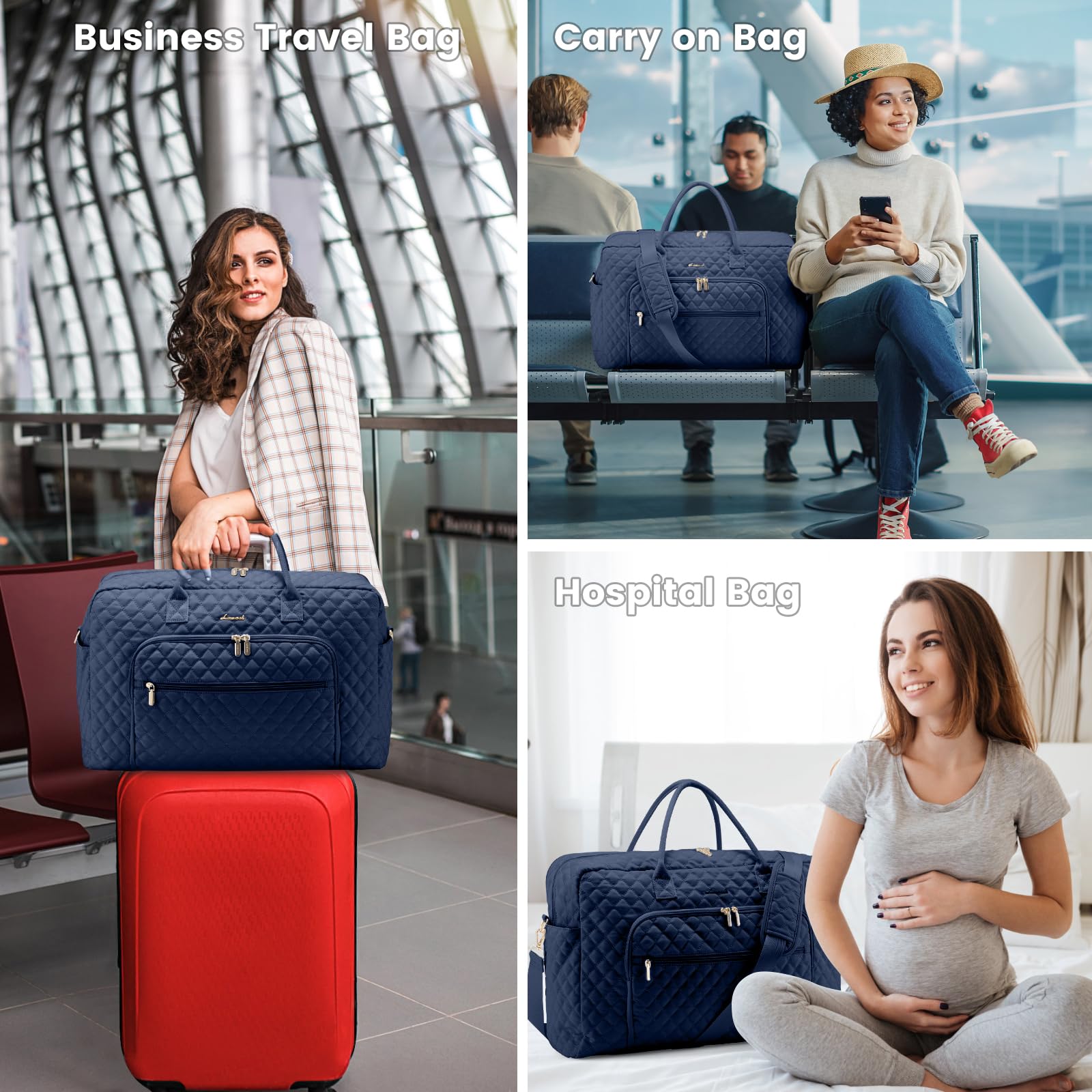 Foto 7 pulgar | Bolsa De Viaje Lovevook Weekender Para Mujer Con Neceser - Venta Internacional.