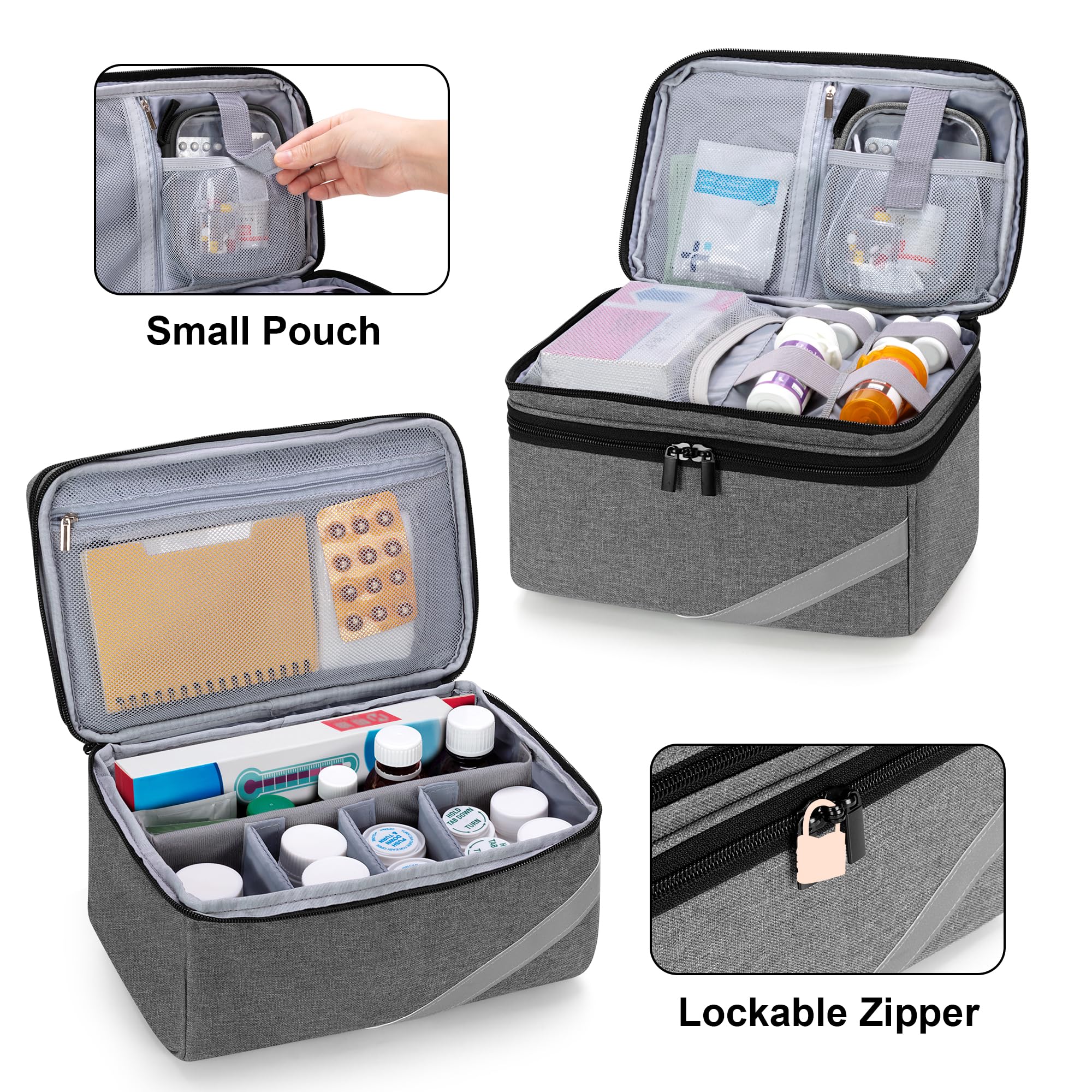 Foto 3 pulgar | Bolsa Organizadora Y De Almacenamiento De Medicamentos Trunab Vacía, Gris - Venta Internacional.