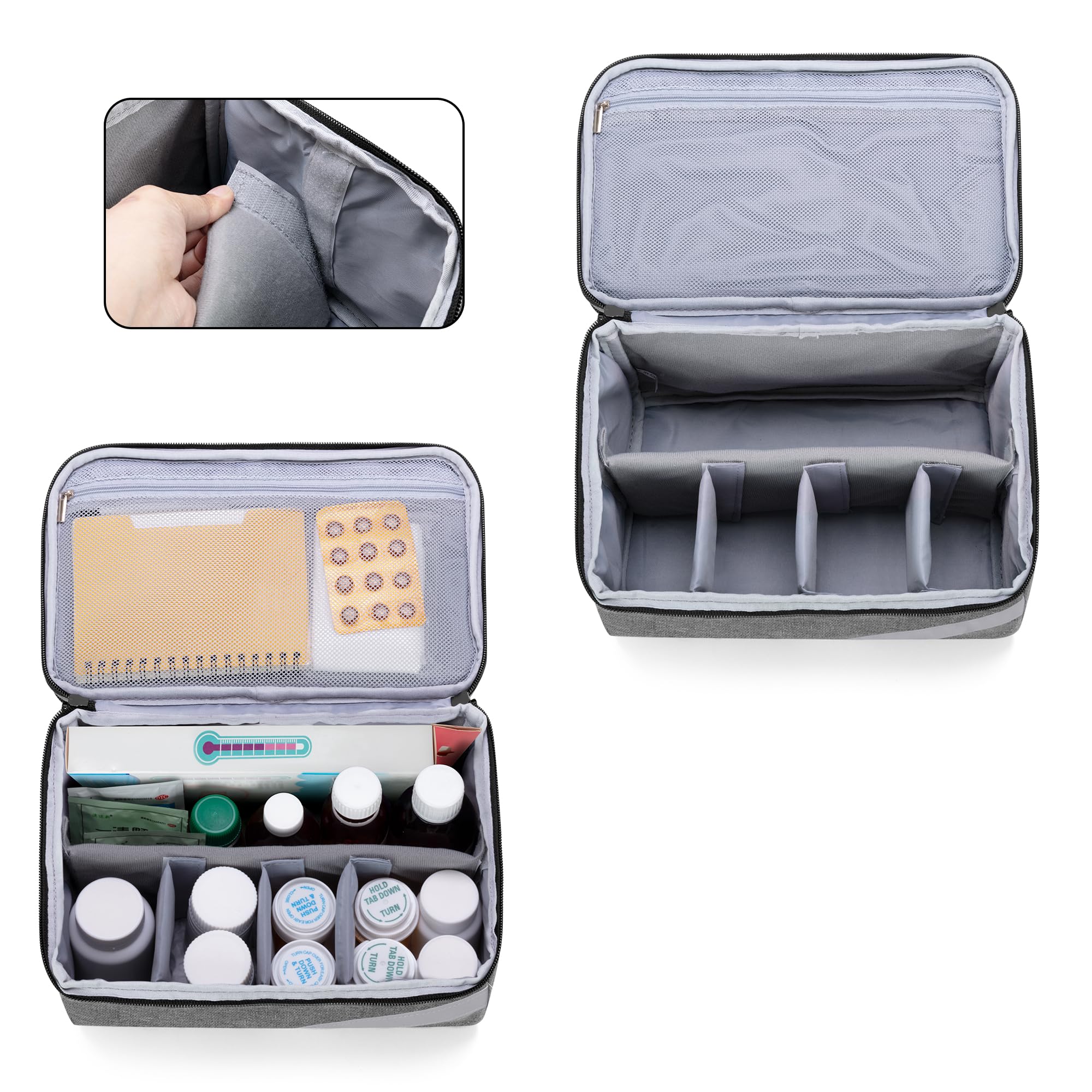 Foto 5 pulgar | Bolsa Organizadora Y De Almacenamiento De Medicamentos Trunab Vacía, Gris - Venta Internacional.