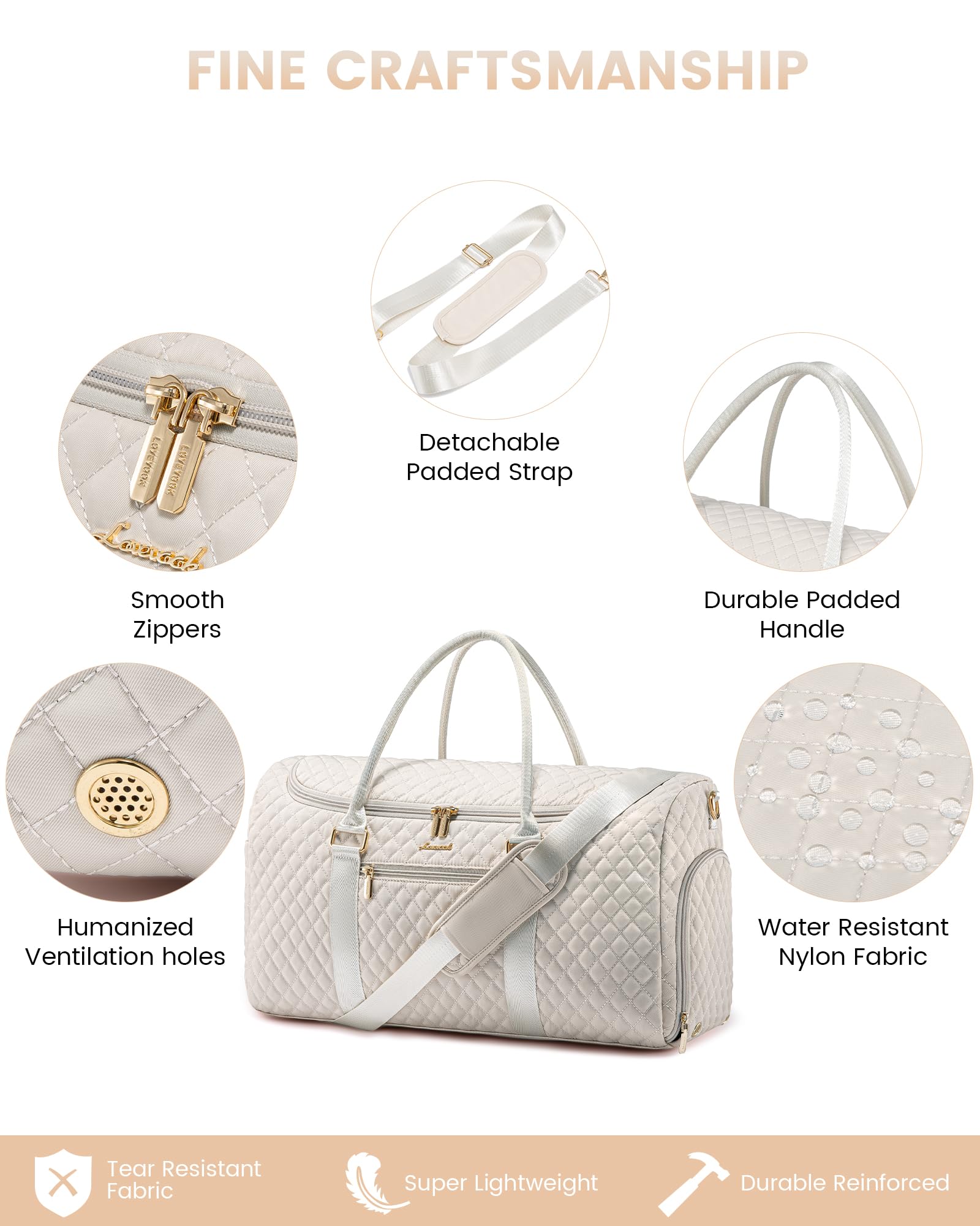 Foto 5 pulgar | Bolsa De Viaje Lovevook De 40 Litros Para Fin De Semana Con Artículos De Tocador Para Mujer - Venta Internacional.