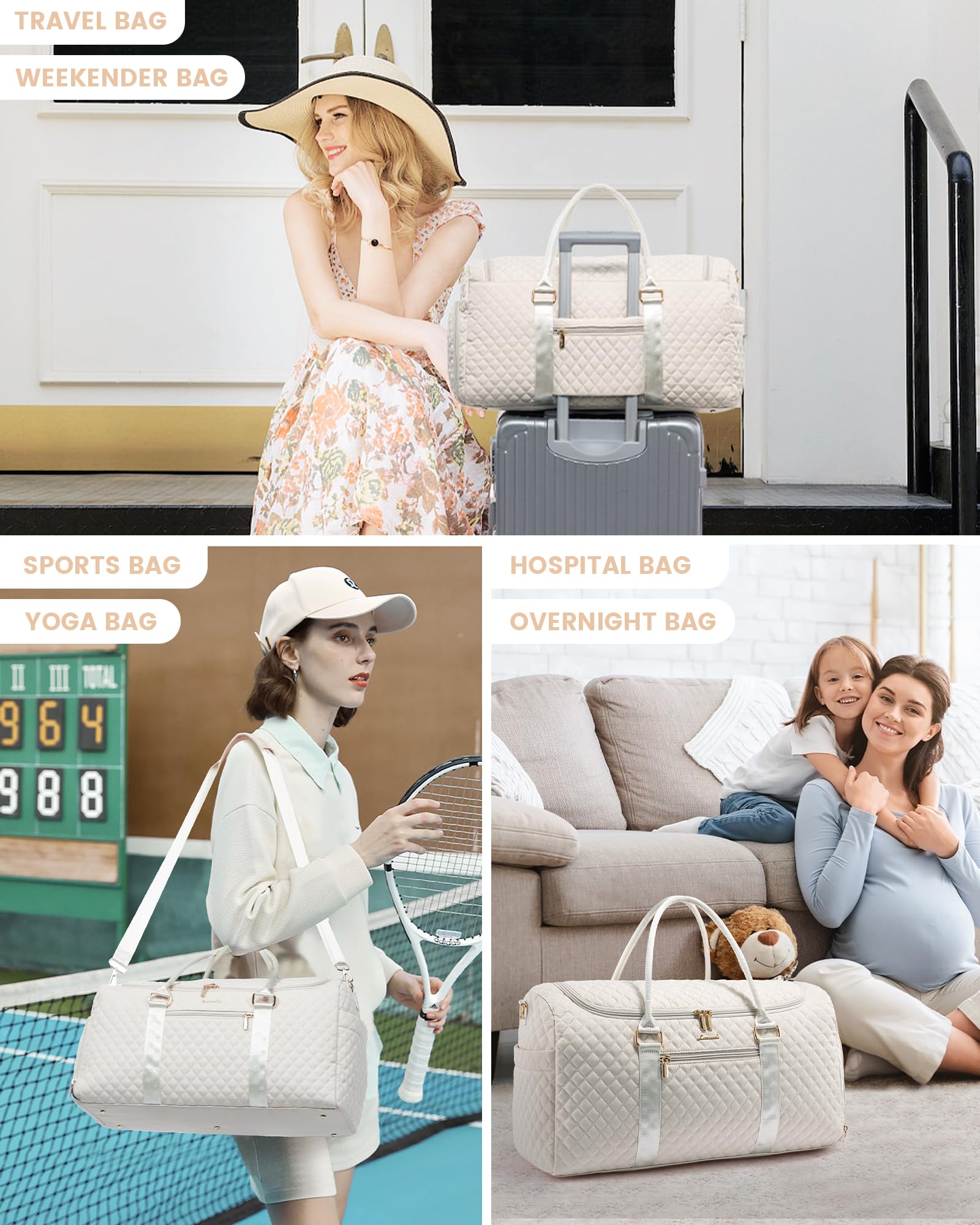 Foto 6 | Bolsa De Viaje Lovevook De 40 Litros Para Fin De Semana Con Artículos De Tocador Para Mujer - Venta Internacional.