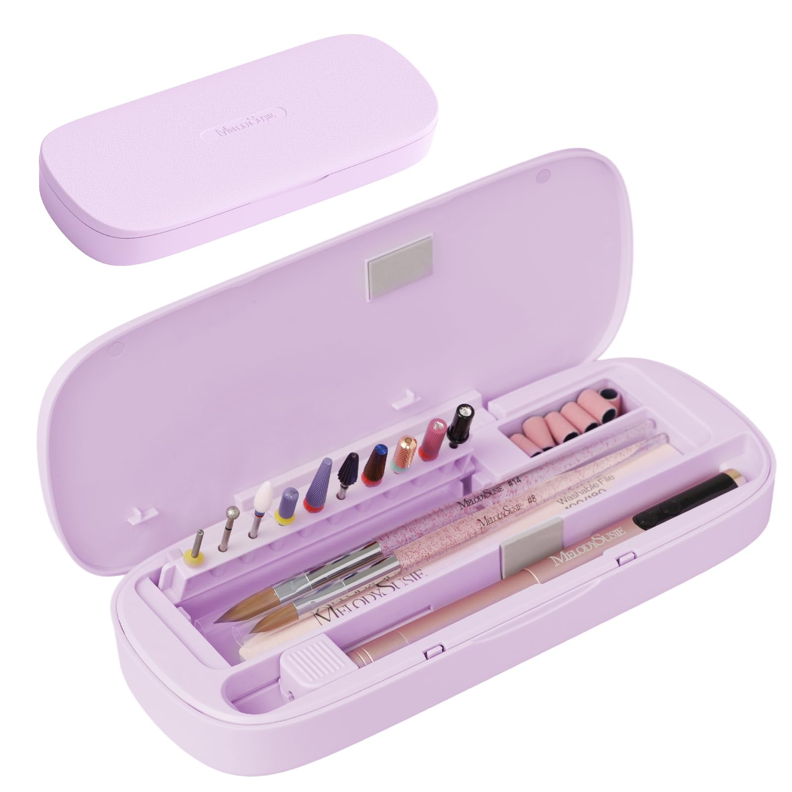 Caja De Almacenamiento De Herramientas Acrílicas Para Uñas Melodysusie [mejorada En 2025], Color Mor - Venta Intern