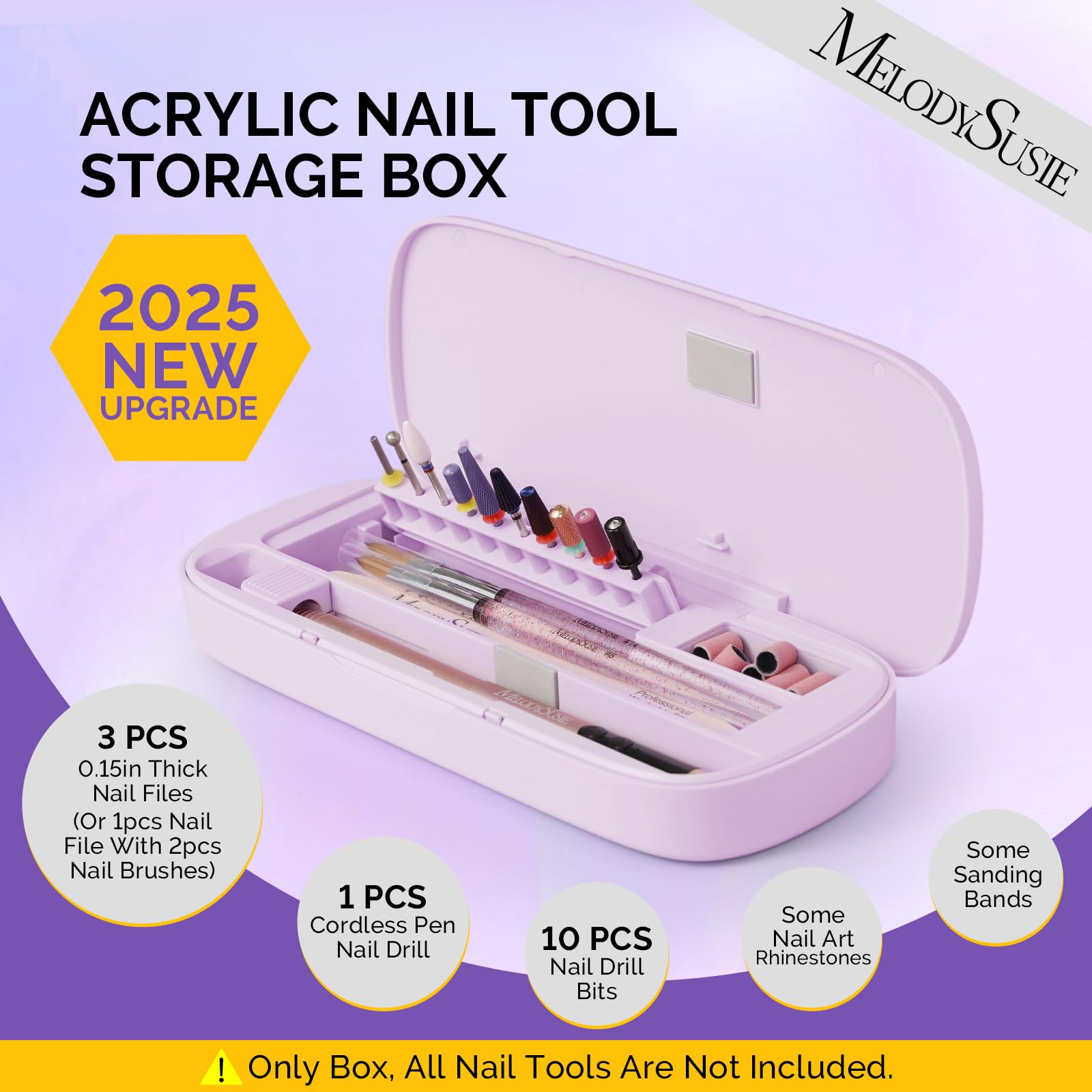 Foto 2 | Caja De Almacenamiento De Herramientas Acrílicas Para Uñas Melodysusie [mejorada En 2025], Color Mor - Venta Intern