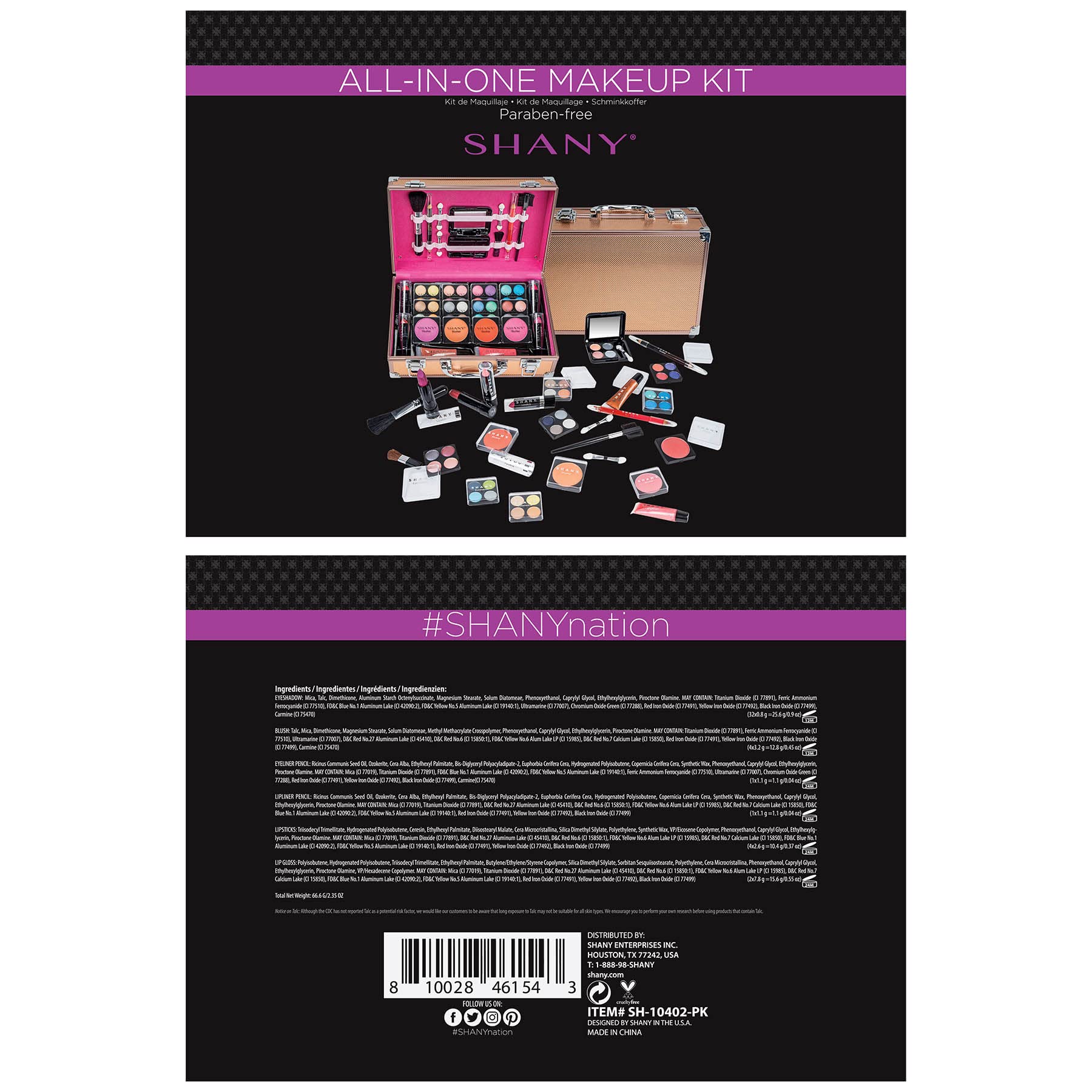 Foto 4 pulgar | Estuche De Maquillaje Shany Carry All Con Set De Maquillaje Profesional En Oro Rosa - Venta Internacional.