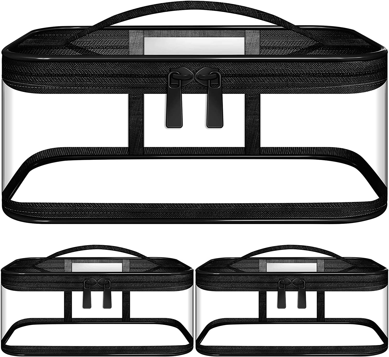 Foto 2 pulgar | Bolsas De Maquillaje Huoguo  3 Piezas  Pvc  Portátiles  Impermeables  Negras - Venta Internacional.