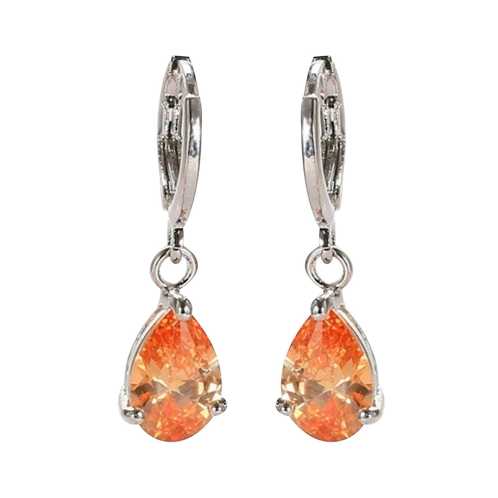 Foto 3 pulgar | Pendientes Huoguo Fashion Con Forma De Gota De Agua Con Forma De Diamante Colorido - Venta Internacional.