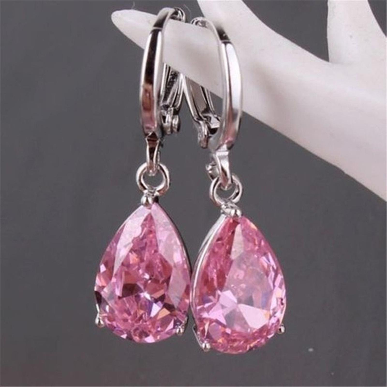 Foto 3 | Pendientes Huoguo Fashion Con Forma De Gota De Agua Con Forma De Diamante Colorido - Venta Internacional.