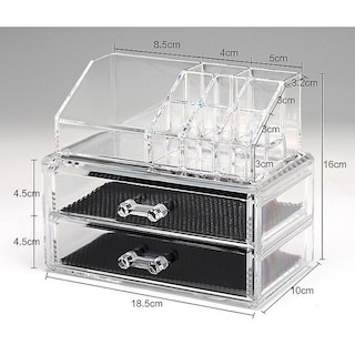Foto 3 | Organizador De Maquillaje Cosmético Huoguo Acrílico Transparente 2 Capas - Venta Internacional.
