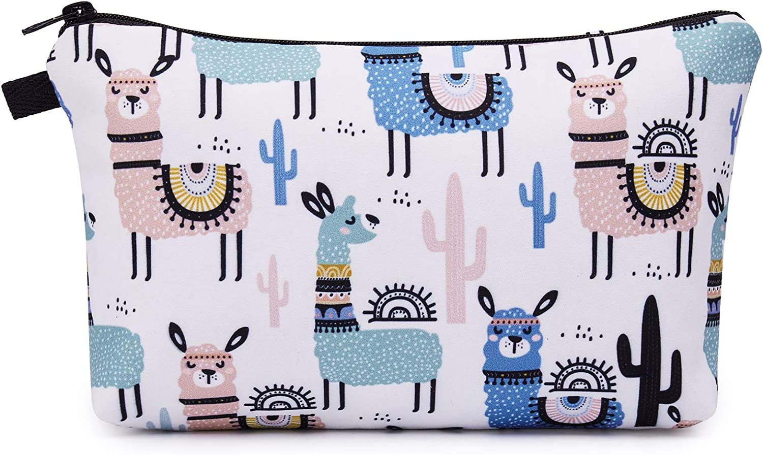 Foto 2 pulgar | Bolsa De Maquillaje Huoguo  Tela De Piel De Melocotón Con Estampado De Alpacas  22 X 13 Cm - Venta Internacional.