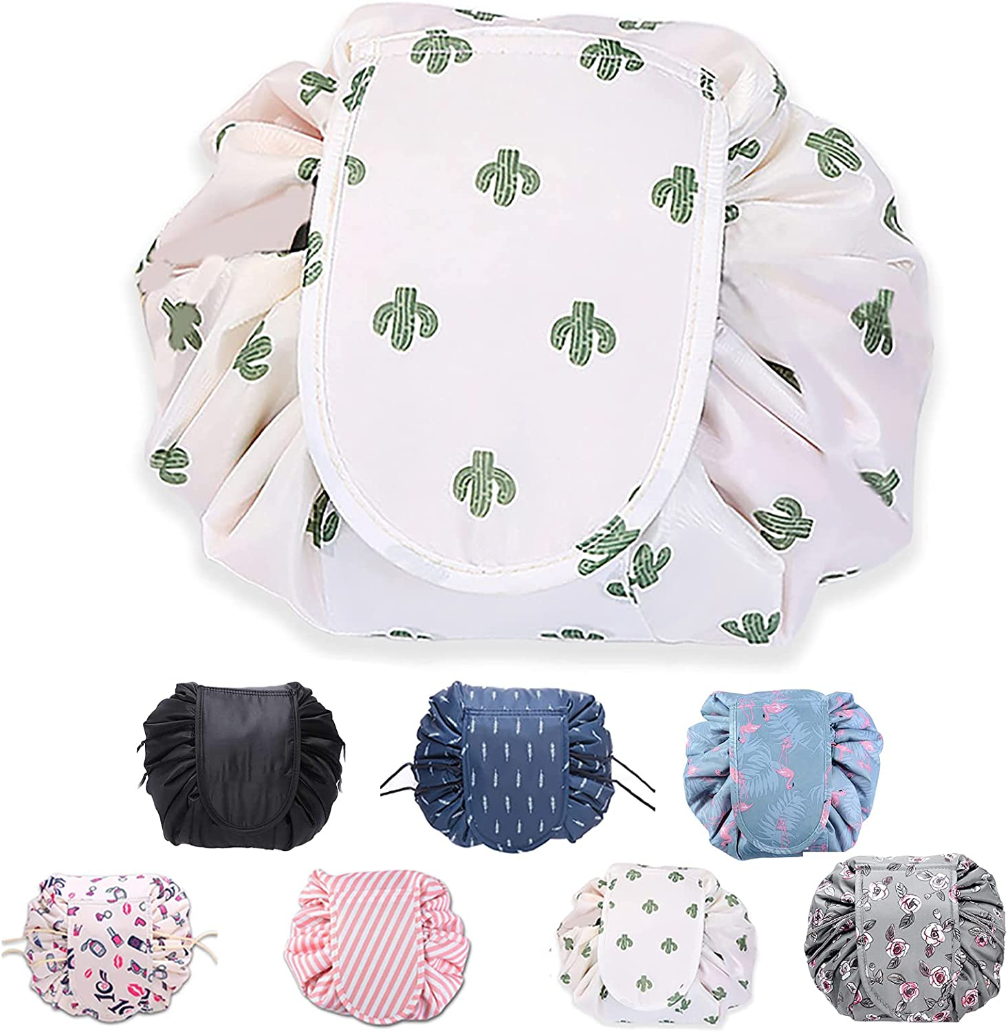 Foto 1 | Bolsa De Maquillaje Huoguo Lazy Con Cordón Portátil De Viaje  Blanca - Venta Internacional.