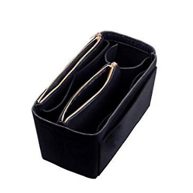 Organizador De Bolsas De Aseo Cosméticas Con Inserto De Tela De Fieltro Negro - Venta Internacional.