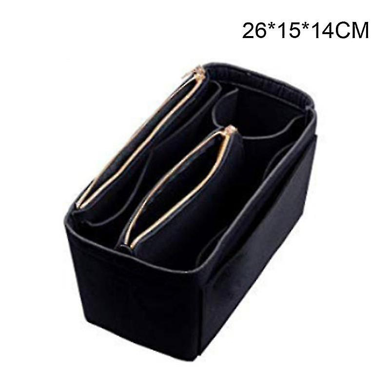Foto 3 pulgar | Organizador De Bolsas De Aseo Cosméticas Con Inserto De Tela De Fieltro Negro - Venta Internacional.