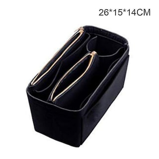 Foto 2 | Organizador De Bolsas De Aseo Cosméticas Con Inserto De Tela De Fieltro Negro - Venta Internacional.