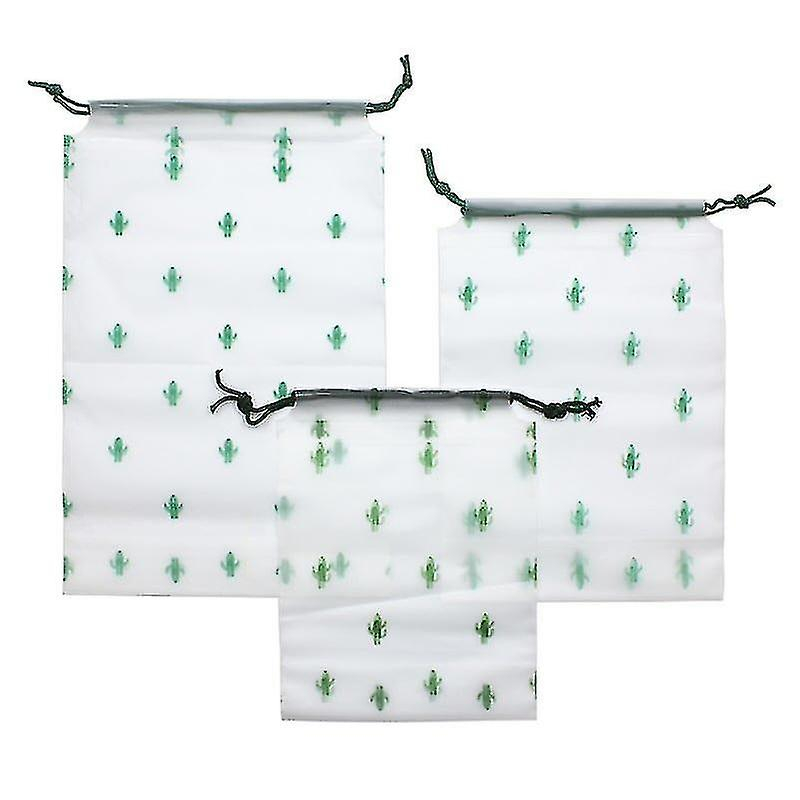 Foto 2 pulgar | Bolsas De Almacenamiento Para Cosméticos  Paquete De 3  Con Estampado De Cactus - Venta Internacional.
