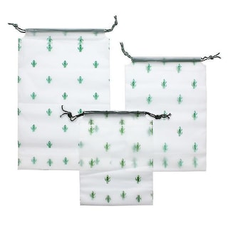 Foto 1 | Bolsas De Almacenamiento Para Cosméticos Paquete De 3 Con Estampado De Cactus - Venta Internacional.