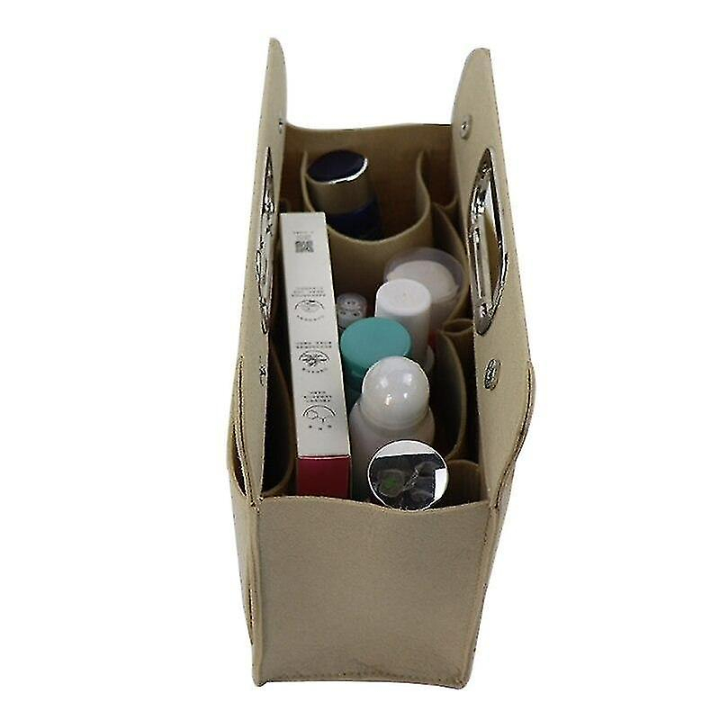Foto 3 pulgar | Bolsas Organizadoras Para Cosméticos Y Artículos De Tocador  Tela De Fieltro  Color Beige - Venta Internacional.