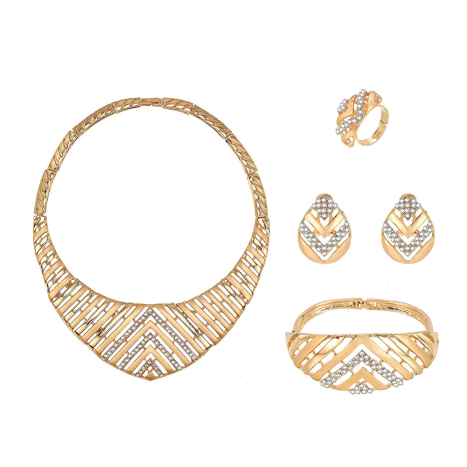 Foto 1 | Conjunto De Joyas De Moda Huoguo De 5 Piezas De Aleación De Oro Para Mujer - Venta Internacional.