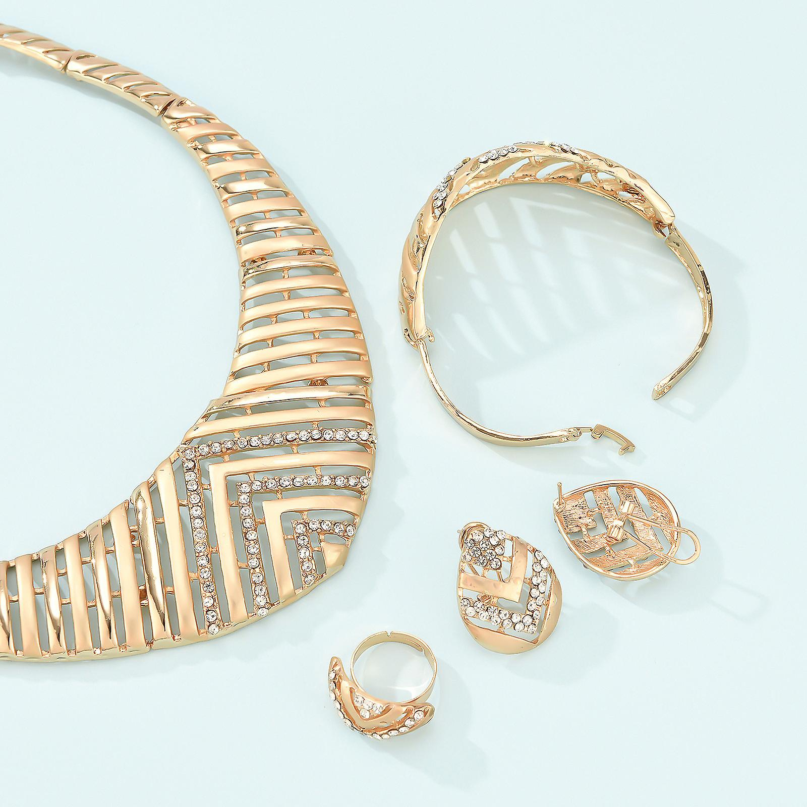 Foto 6 pulgar | Conjunto De Joyas De Moda Huoguo De 5 Piezas De Aleación De Oro Para Mujer - Venta Internacional.